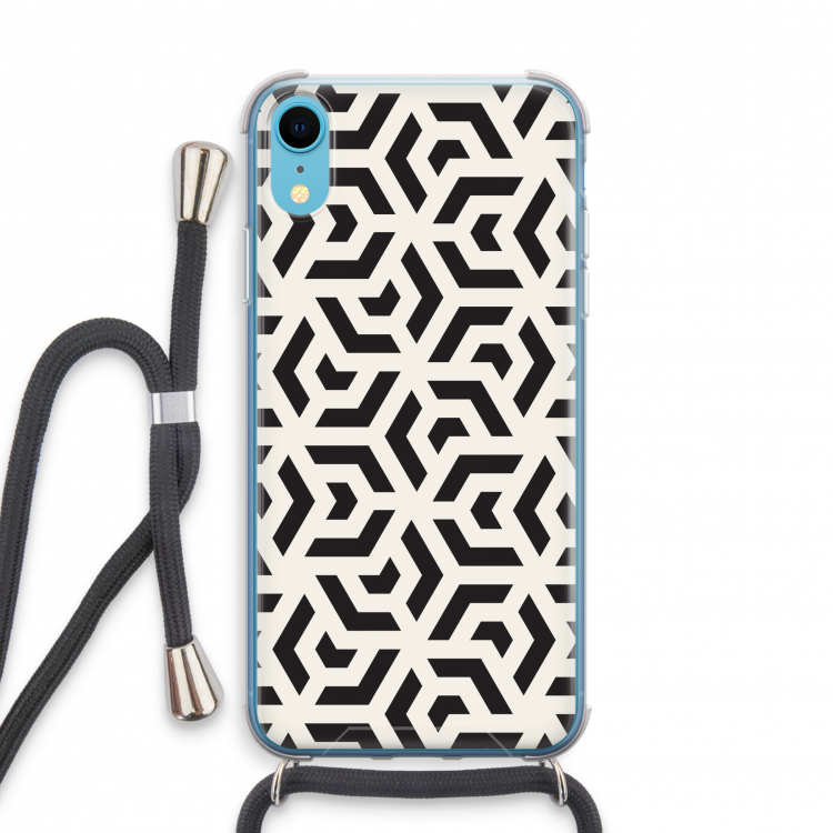 Crazy pattern: iPhone XR Transparant Hoesje met koord