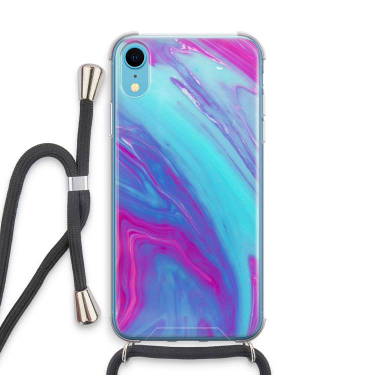 Zweverige regenboog: iPhone XR Transparant Hoesje met koord