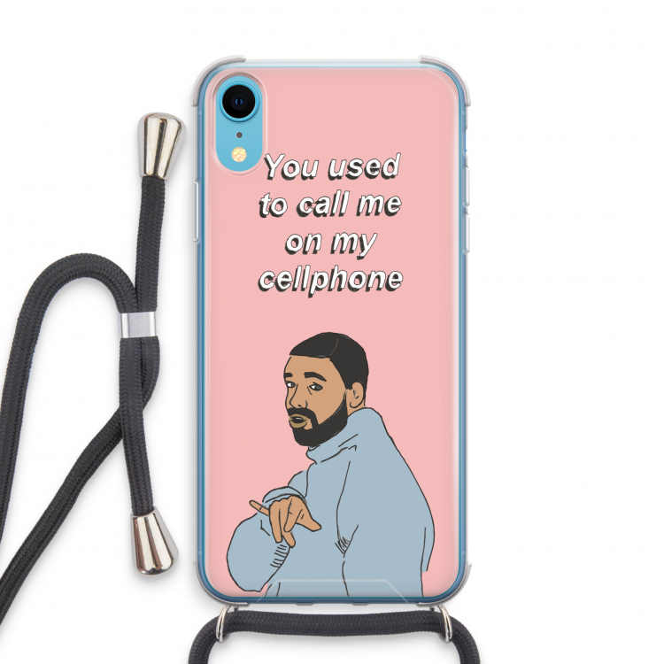 Hotline bling: iPhone XR Transparant Hoesje met koord