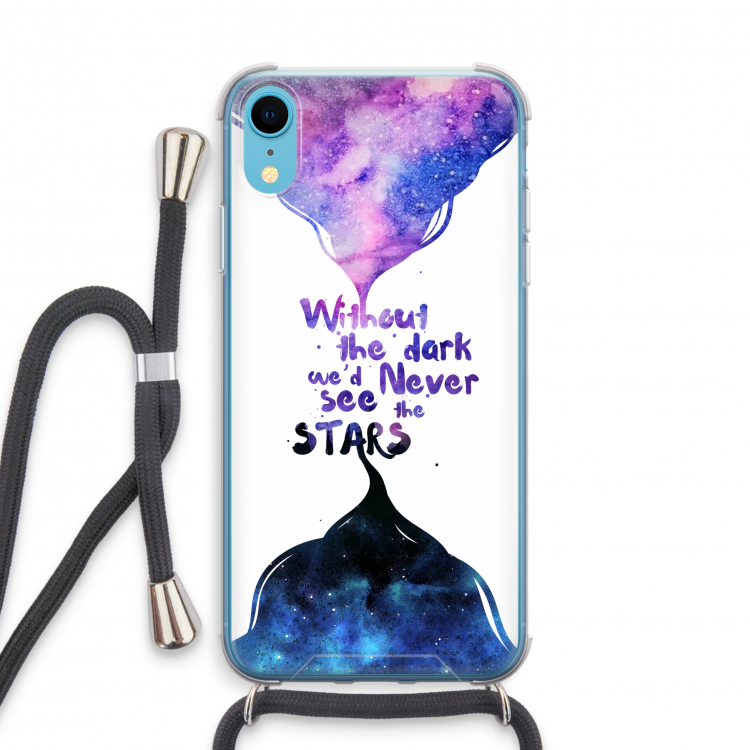 Stars quote: iPhone XR Transparant Hoesje met koord