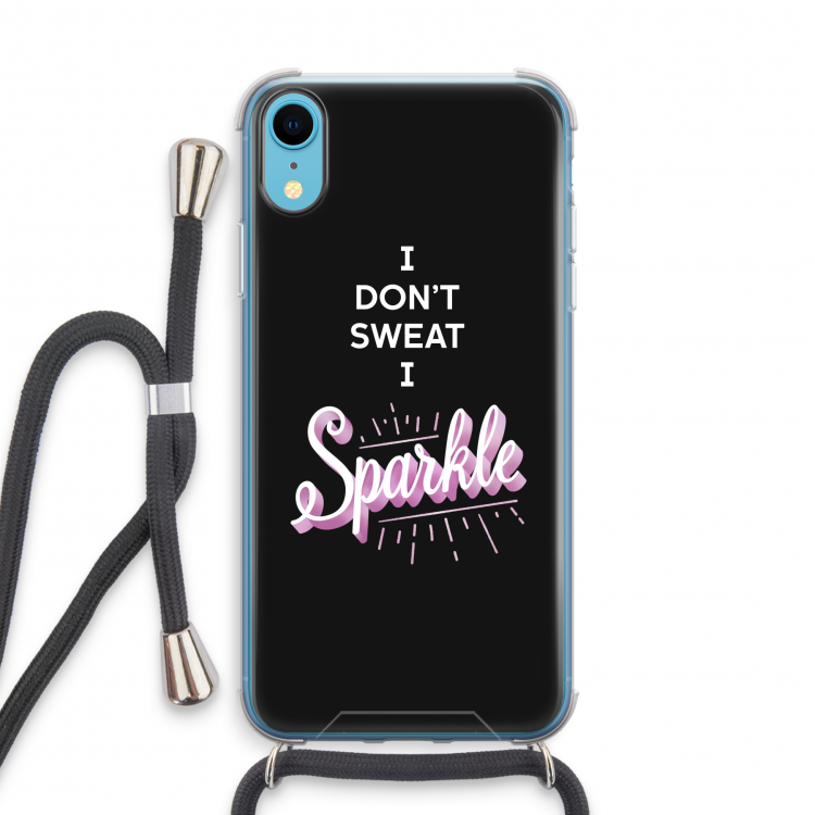 Sparkle quote: iPhone XR Transparant Hoesje met koord