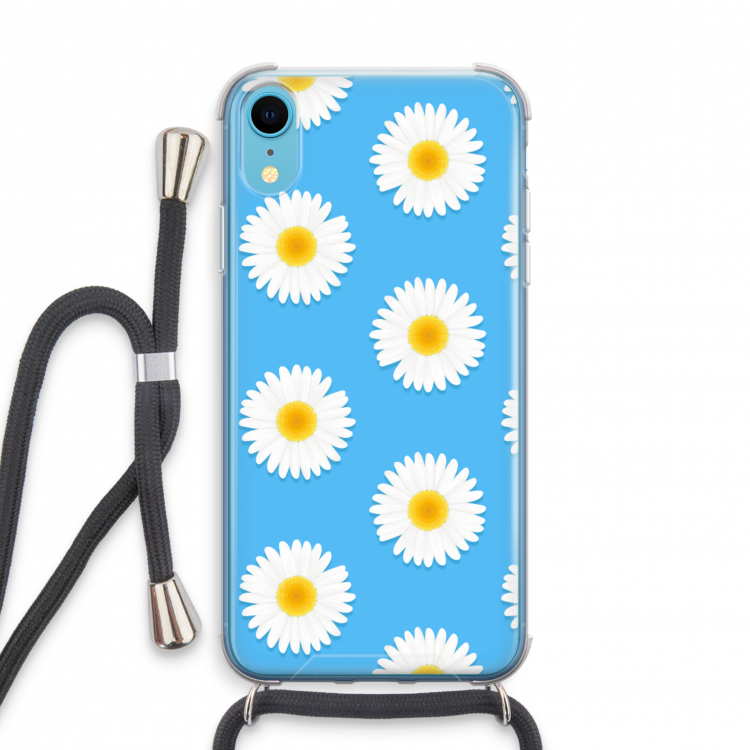 Margrietjes: iPhone XR Transparant Hoesje met koord