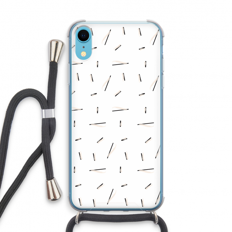 Hipster stripes: iPhone XR Transparant Hoesje met koord