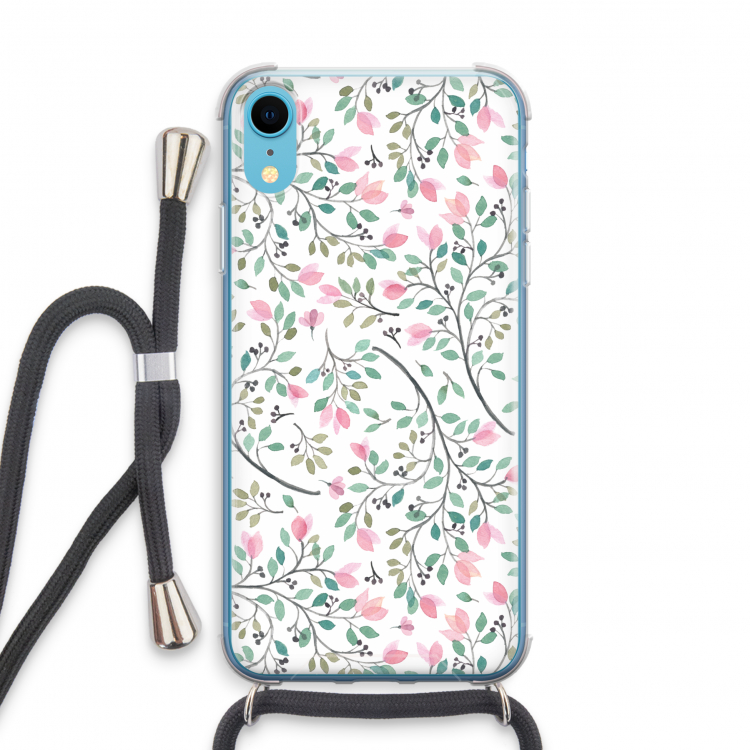 Sierlijke bloemen: iPhone XR Transparant Hoesje met koord