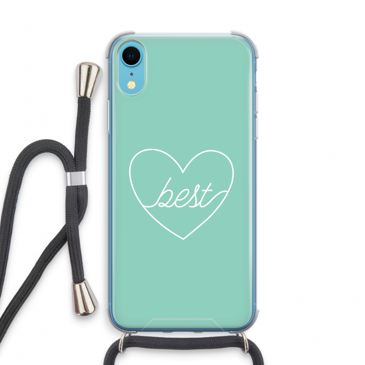 Best heart pastel: iPhone XR Transparant Hoesje met koord