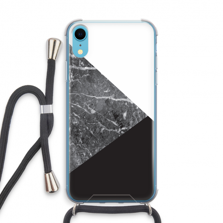 Combinatie marmer: iPhone XR Transparant Hoesje met koord