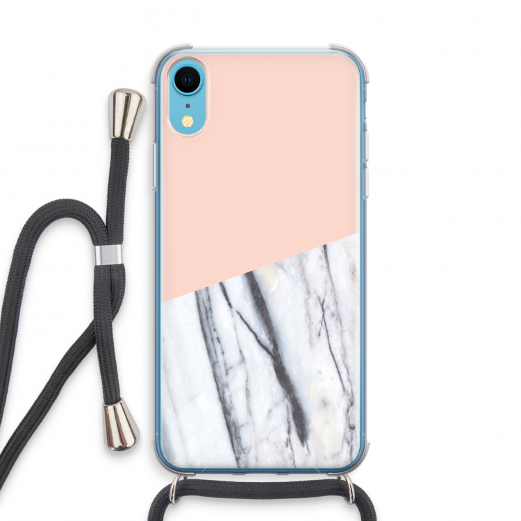 A touch of peach: iPhone XR Transparant Hoesje met koord