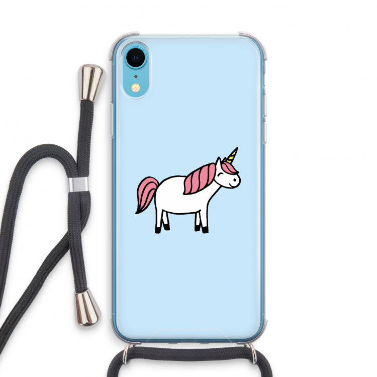 Eenhoorn: iPhone XR Transparant Hoesje met koord