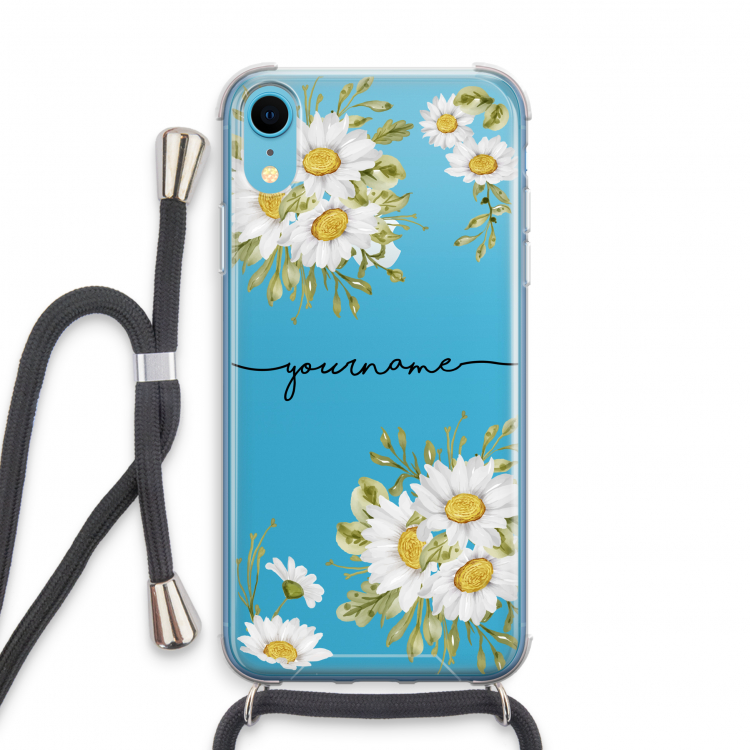 Daisies: iPhone XR Transparant Hoesje met koord