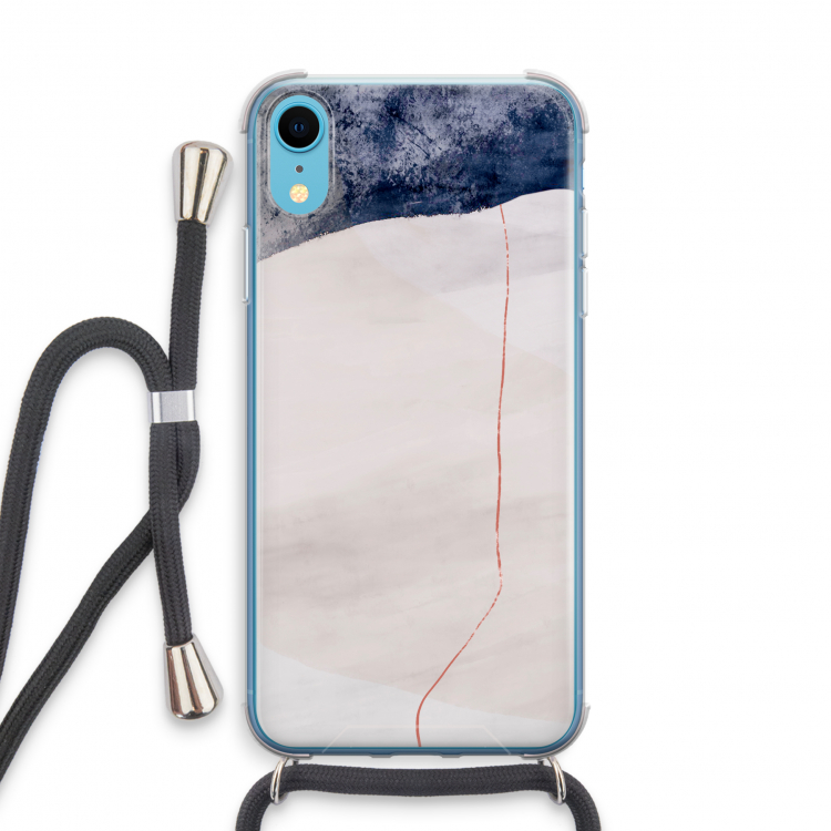 Stone White: iPhone XR Transparant Hoesje met koord