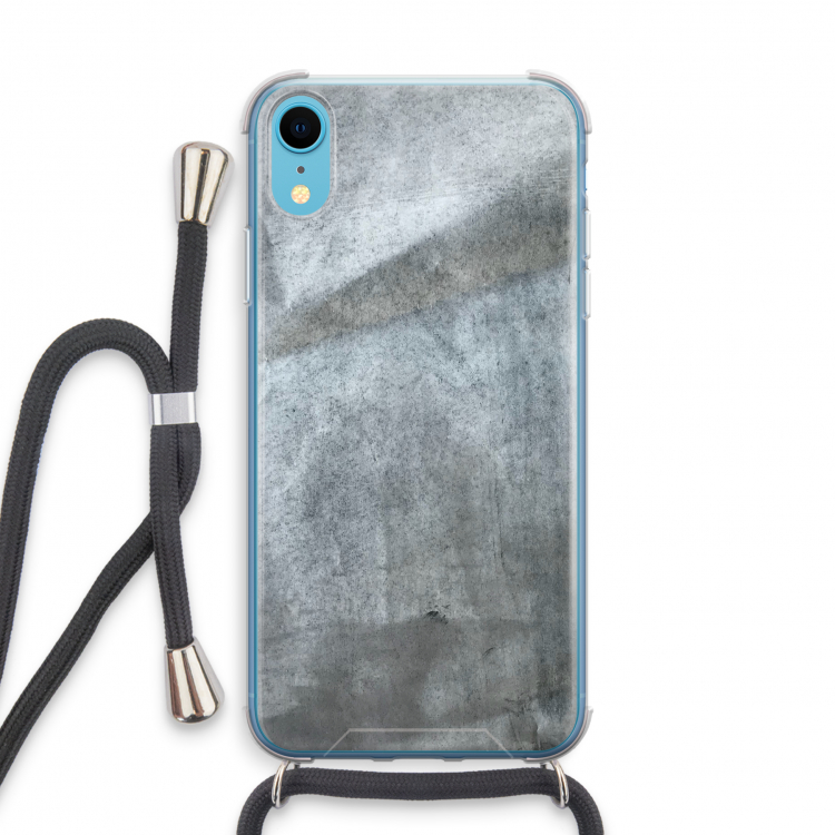 Grey Stone: iPhone XR Transparant Hoesje met koord