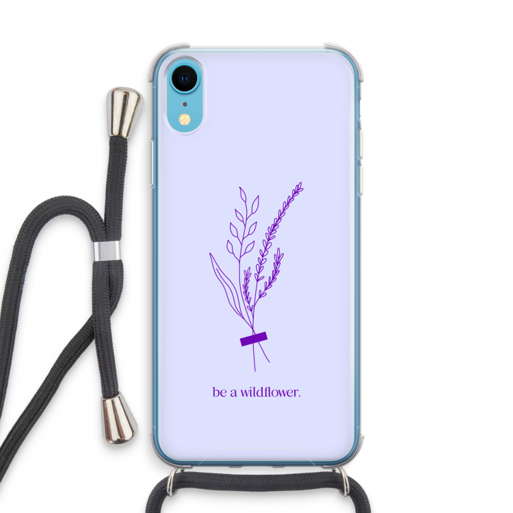 Be a wildflower: iPhone XR Transparant Hoesje met koord