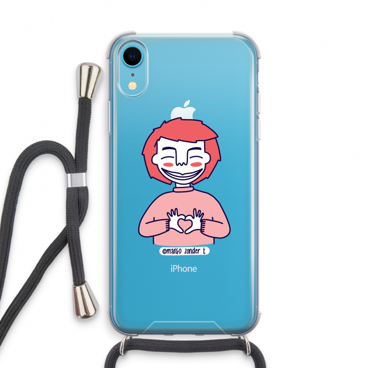 Hartje: iPhone XR Transparant Hoesje met koord