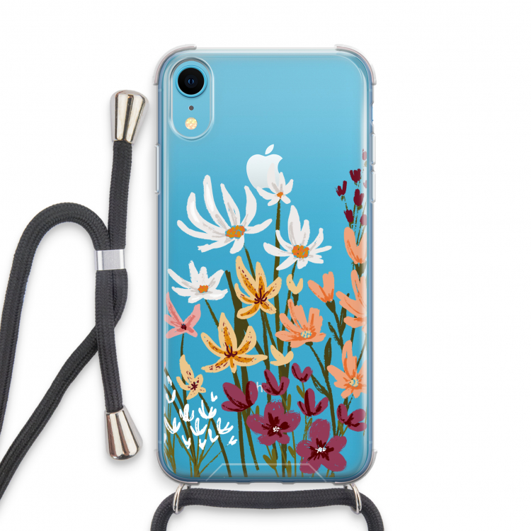 Painted wildflowers: iPhone XR Transparant Hoesje met koord