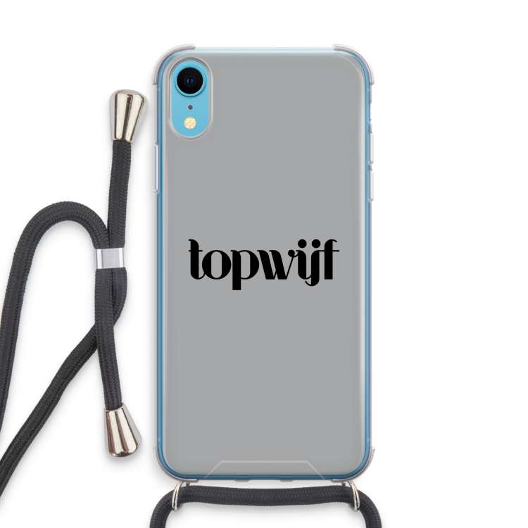 Topwijf Grijs Zwart: iPhone XR Transparant Hoesje met koord