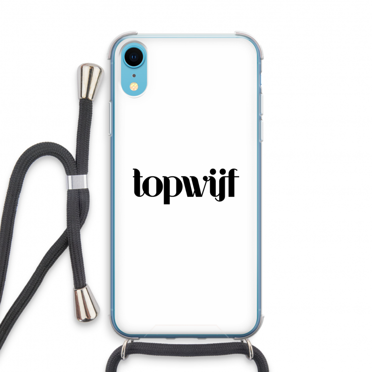 Topwijf Wit: iPhone XR Transparant Hoesje met koord
