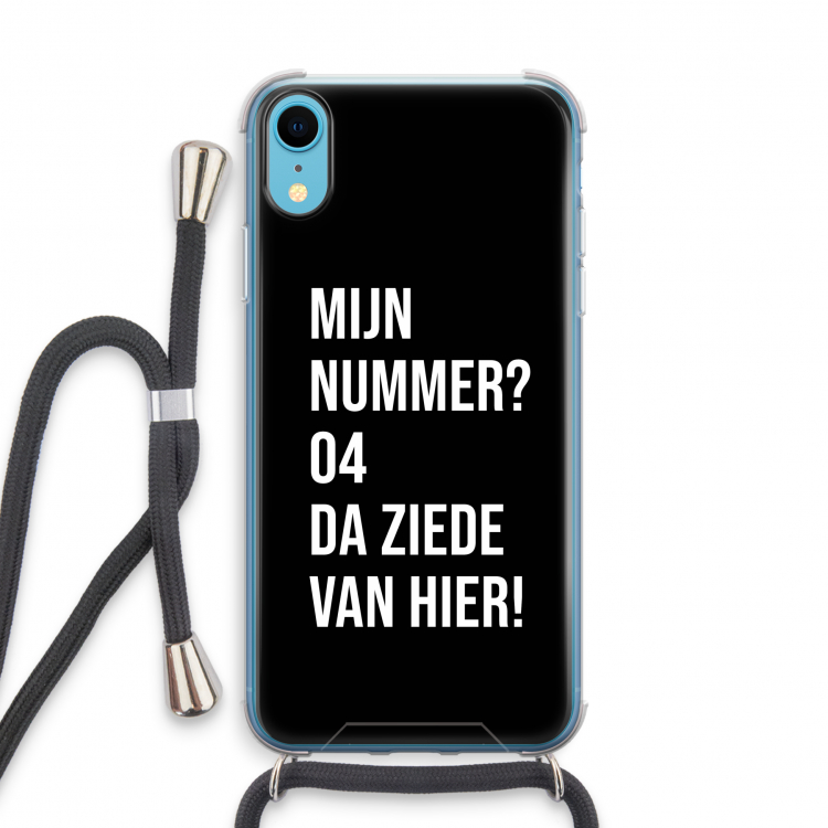 Da ziede van hier - Zwart: iPhone XR Transparant Hoesje met koord