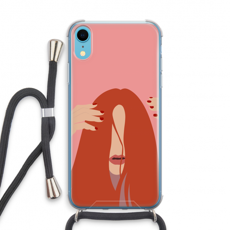 Woke up like this: iPhone XR Transparant Hoesje met koord