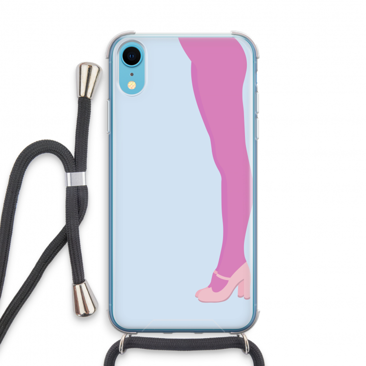 Pink panty: iPhone XR Transparant Hoesje met koord