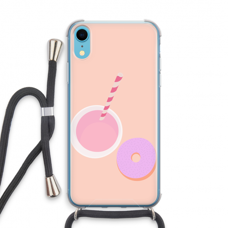 Donut: iPhone XR Transparant Hoesje met koord