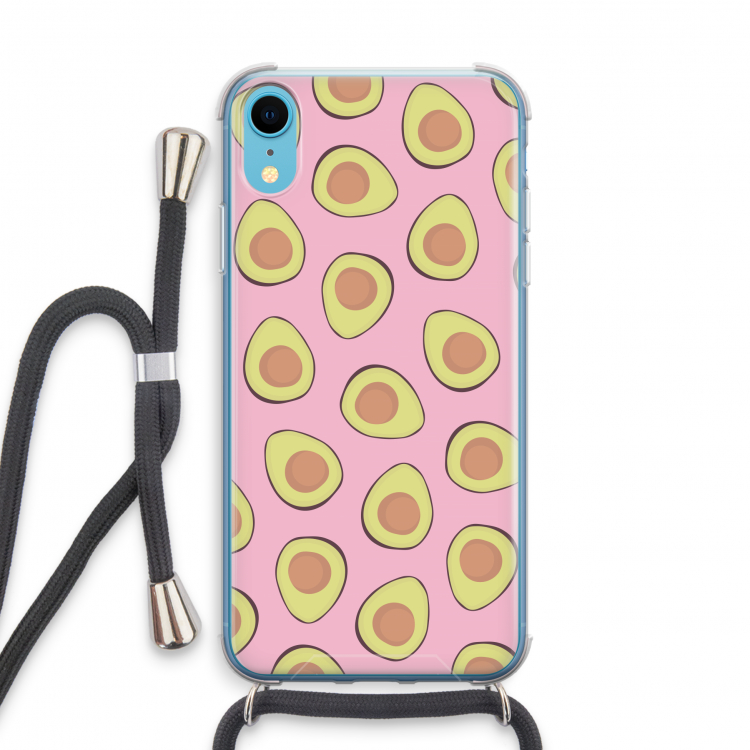 Dancing avocados: iPhone XR Transparant Hoesje met koord