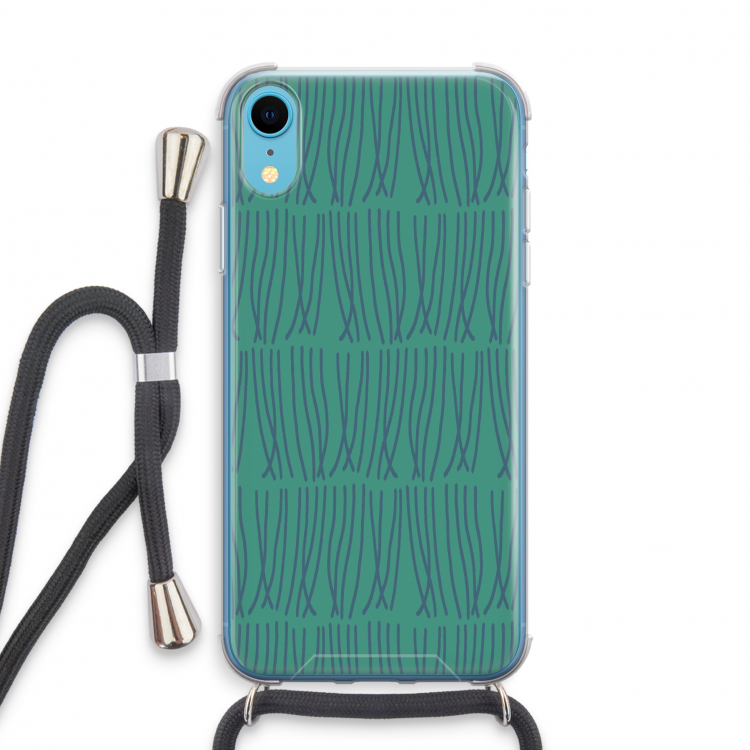 Swirls: iPhone XR Transparant Hoesje met koord