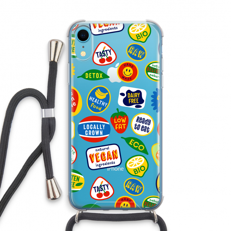Fruitsticker: iPhone XR Transparant Hoesje met koord