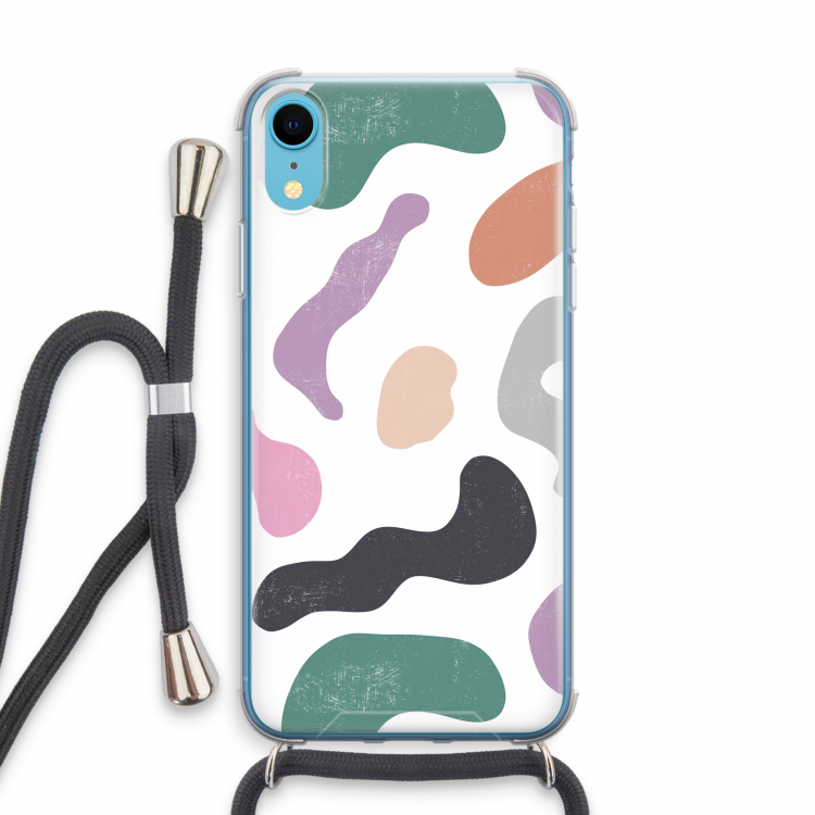 Memphis Shapes: iPhone XR Transparant Hoesje met koord