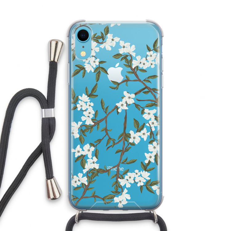 Blossoming spring: iPhone XR Transparant Hoesje met koord