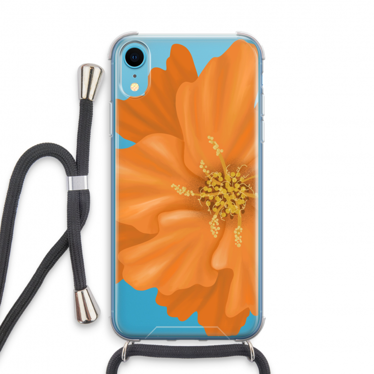 Orange Ellila flower: iPhone XR Transparant Hoesje met koord