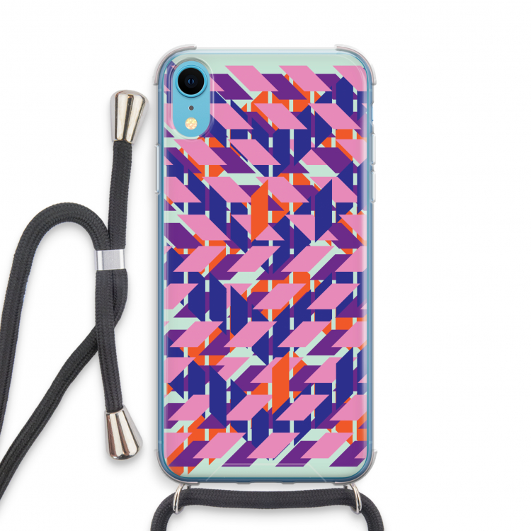 Skew Blush 3: iPhone XR Transparant Hoesje met koord