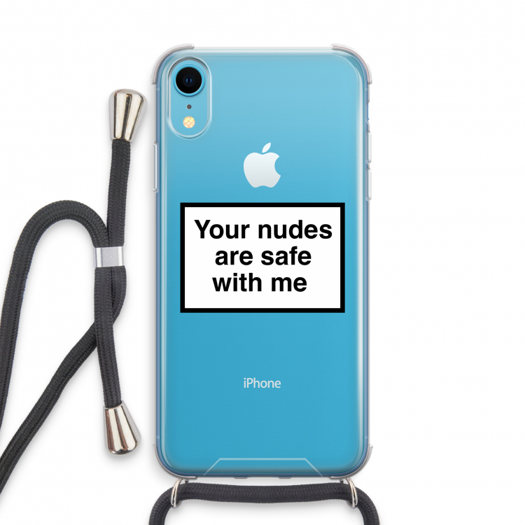 Safe with me: iPhone XR Transparant Hoesje met koord