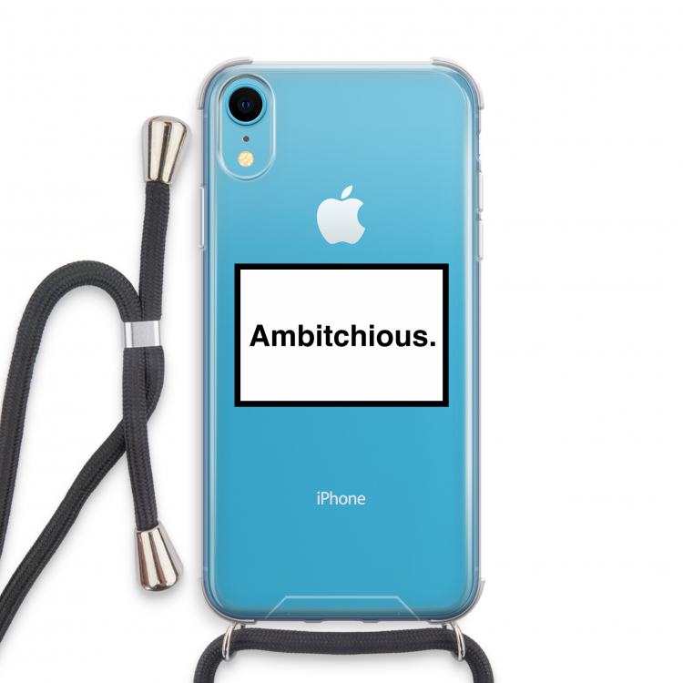 Ambitchious: iPhone XR Transparant Hoesje met koord