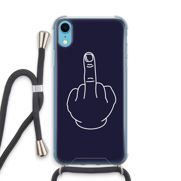 F**k U: iPhone XR Transparant Hoesje met koord