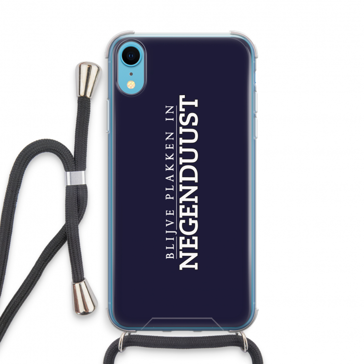 Blijve plakken in Negenduust: iPhone XR Transparant Hoesje met koord