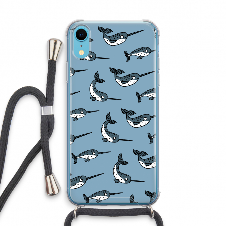 Narwhal: iPhone XR Transparant Hoesje met koord