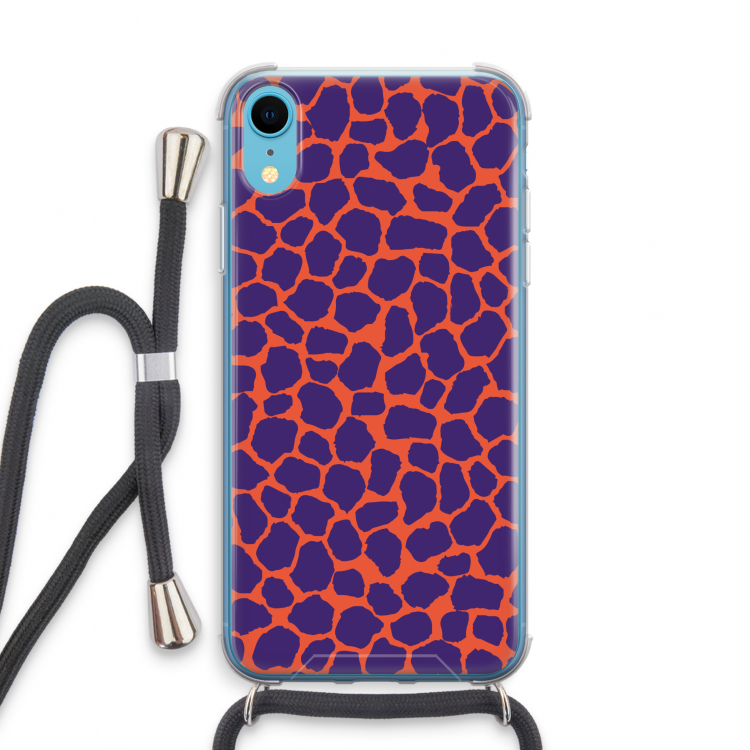 Purple Giraffe: iPhone XR Transparant Hoesje met koord