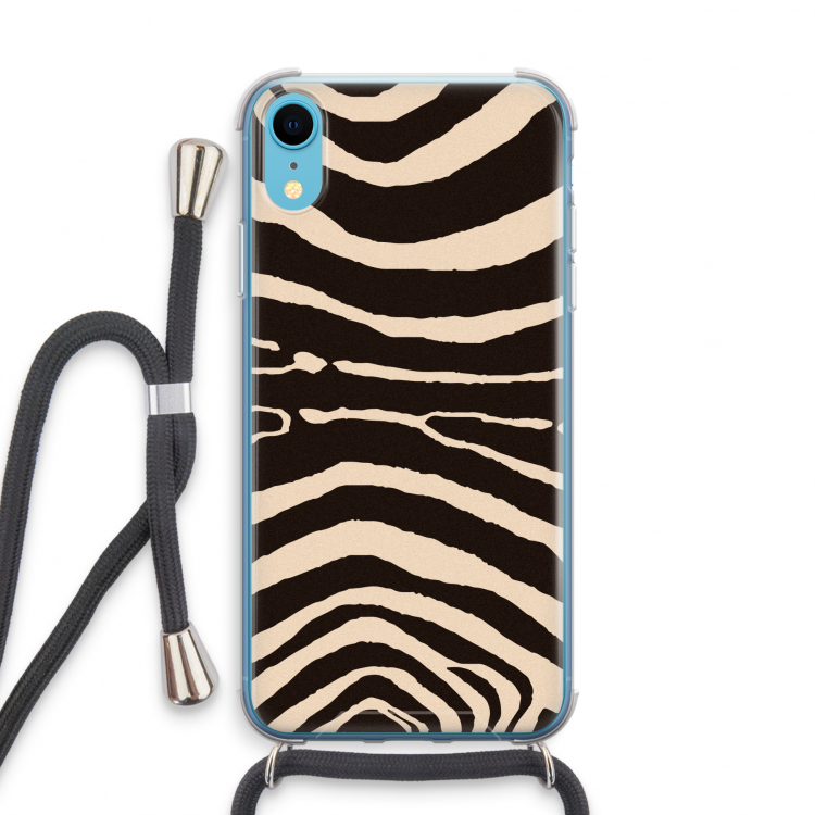 Arizona Zebra: iPhone XR Transparant Hoesje met koord