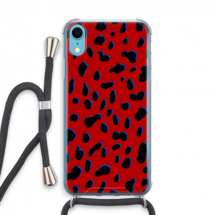 Red Leopard: iPhone XR Transparant Hoesje met koord
