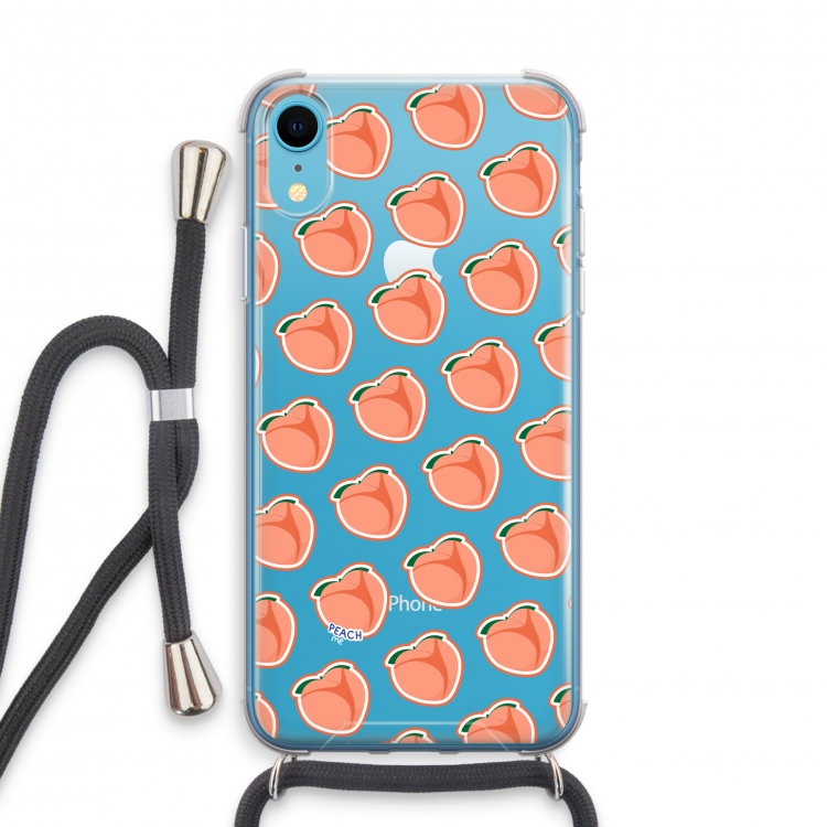 Just peachy: iPhone XR Transparant Hoesje met koord