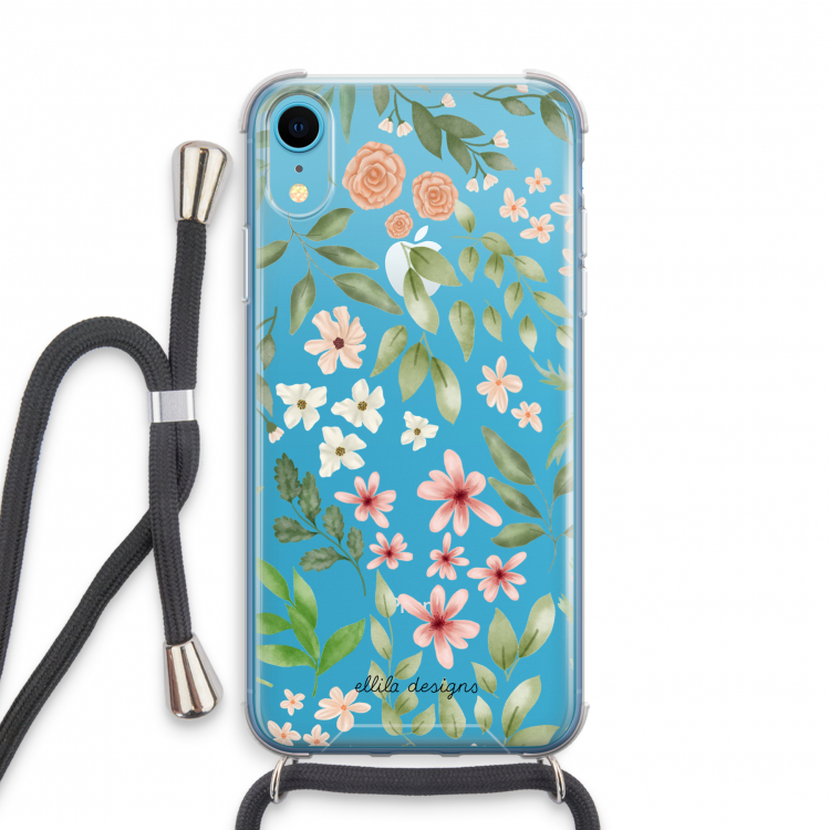 Botanical sweet flower heaven: iPhone XR Transparant Hoesje met koord