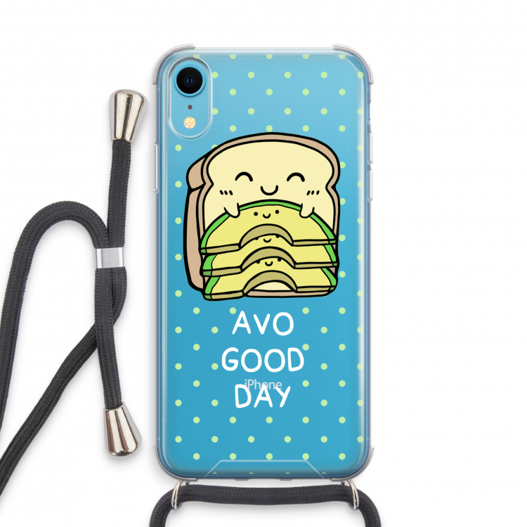 Avo Good Day: iPhone XR Transparant Hoesje met koord