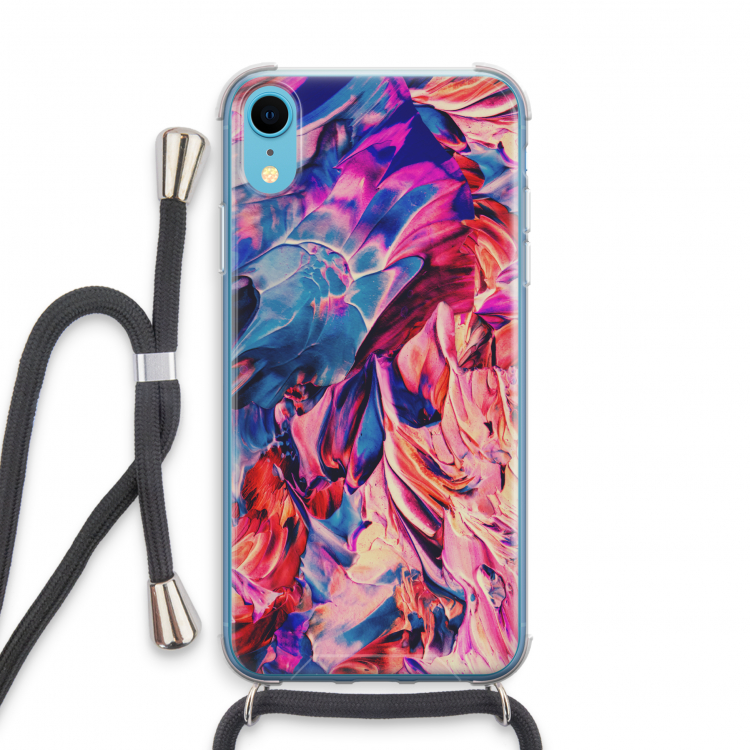 Pink Orchard: iPhone XR Transparant Hoesje met koord