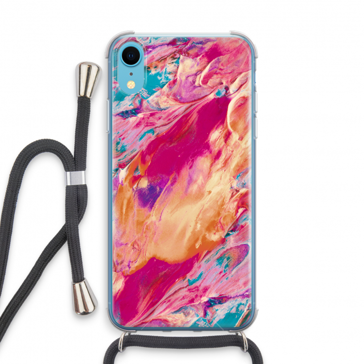 Pastel Echoes: iPhone XR Transparant Hoesje met koord