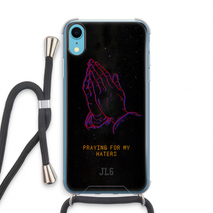 Praying For My Haters: iPhone XR Transparant Hoesje met koord