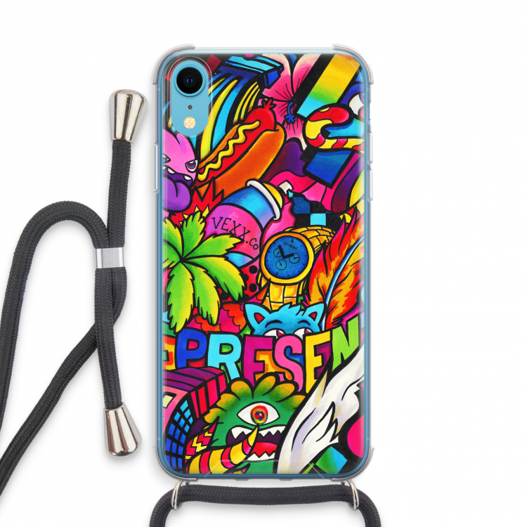 Represent: iPhone XR Transparant Hoesje met koord