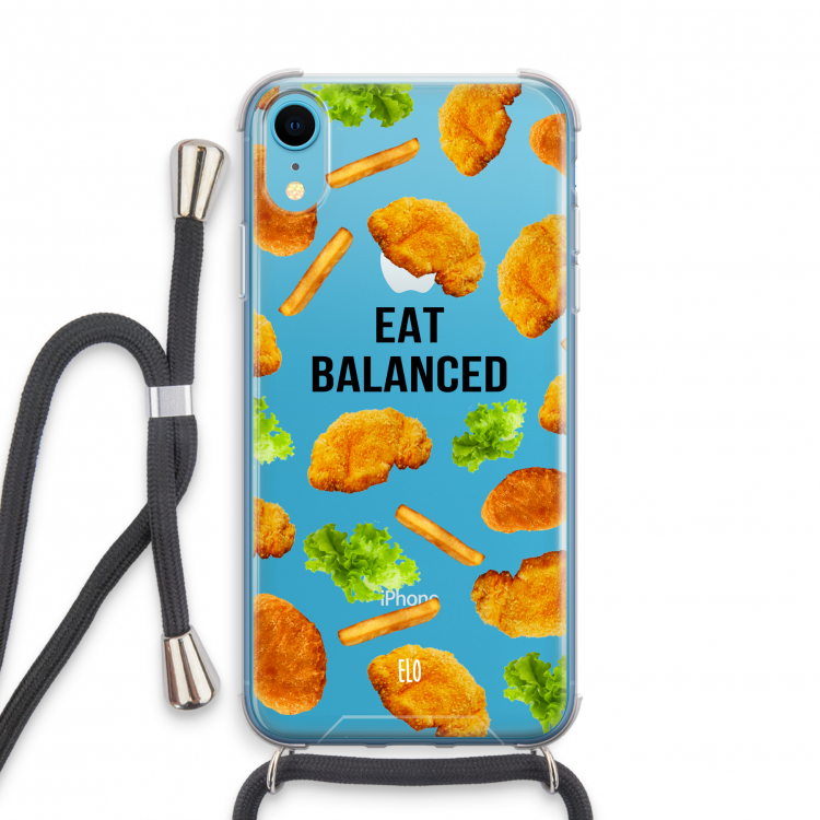 Eat Balanced: iPhone XR Transparant Hoesje met koord