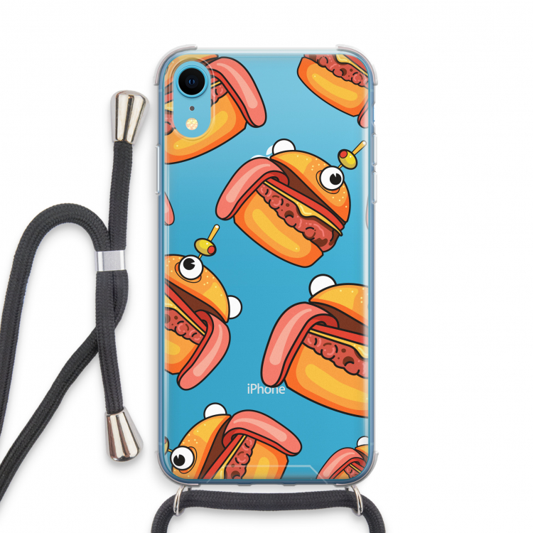 Hamburger: iPhone XR Transparant Hoesje met koord
