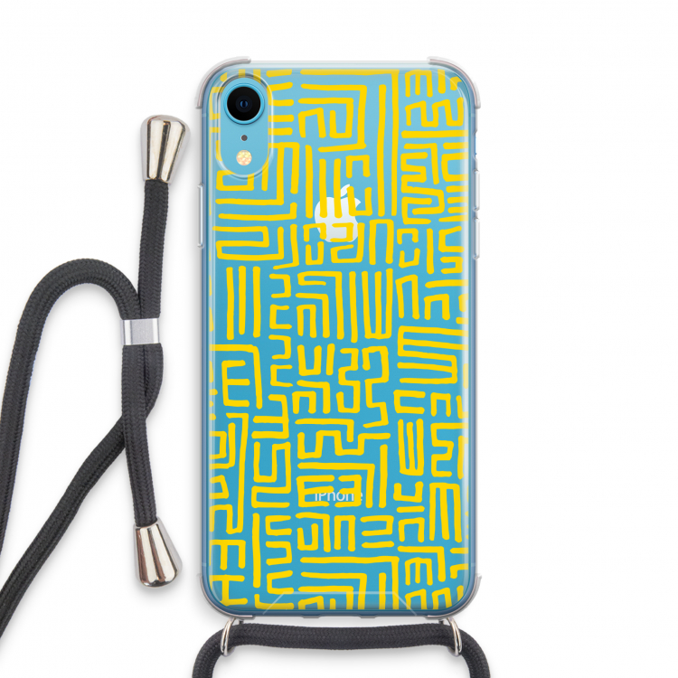 Majorelle Blue Print: iPhone XR Transparant Hoesje met koord
