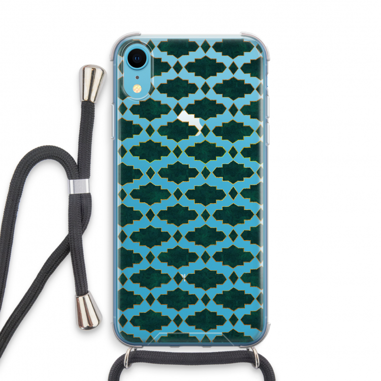 Moroccan tiles: iPhone XR Transparant Hoesje met koord